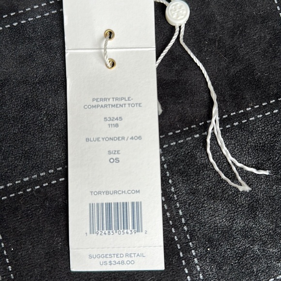 Tory Burch Perry Triple Compartment Tote Bag Blue Yonder - Picture 13 of 16